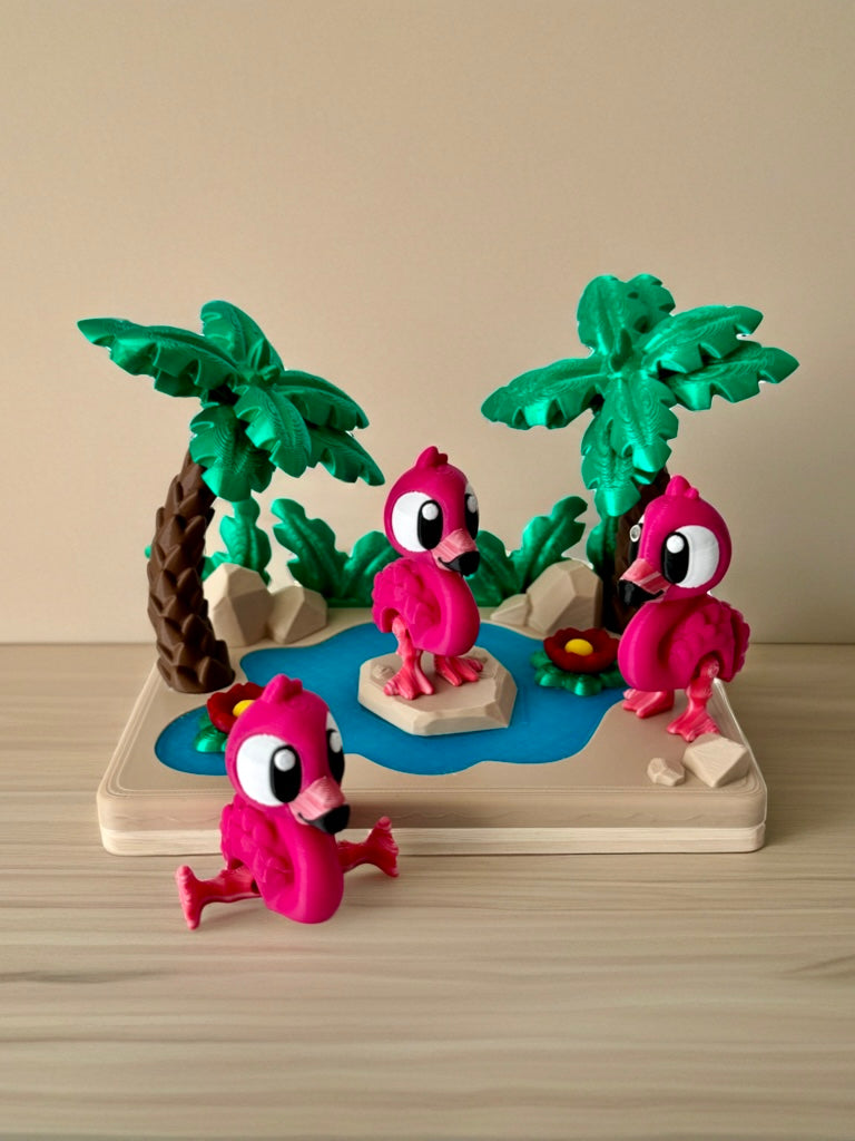 Tropical Flamingo Scene Set