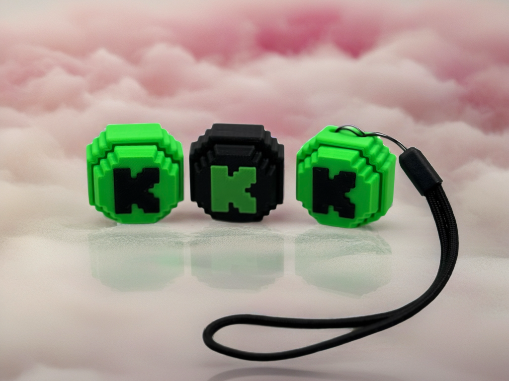 3D Printed Kick Logo Fidget Clicker – 3D Printed with Hand Wristlet