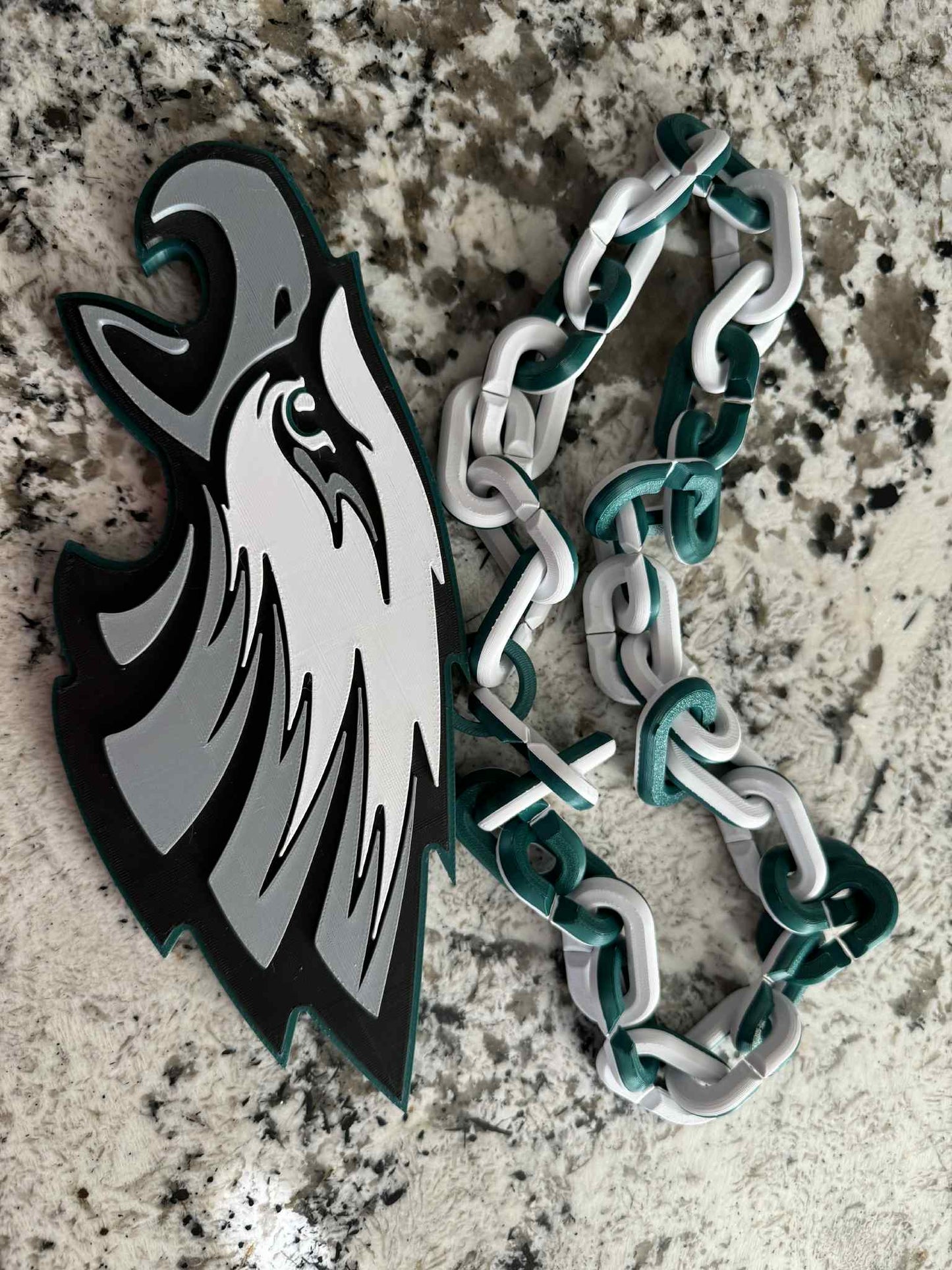 Oversized 3D Printed Sports Chain – Custom Team or Logo Necklace