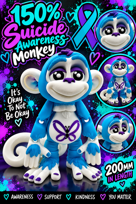 150% Suicide Awareness Monkey