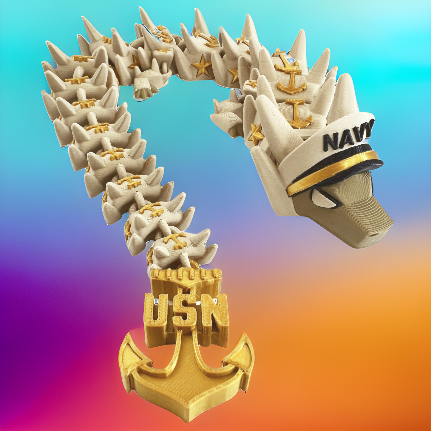3D Printed Military Dragons – Army, Marines, Navy Editions