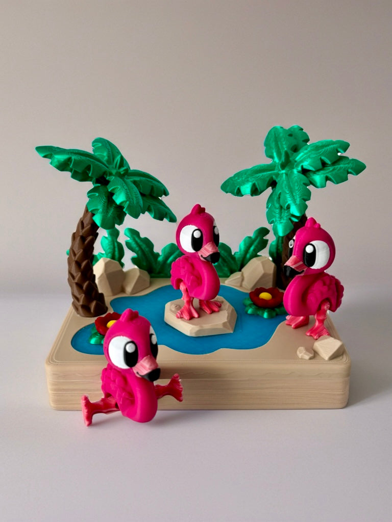 Tropical Flamingo Scene Set