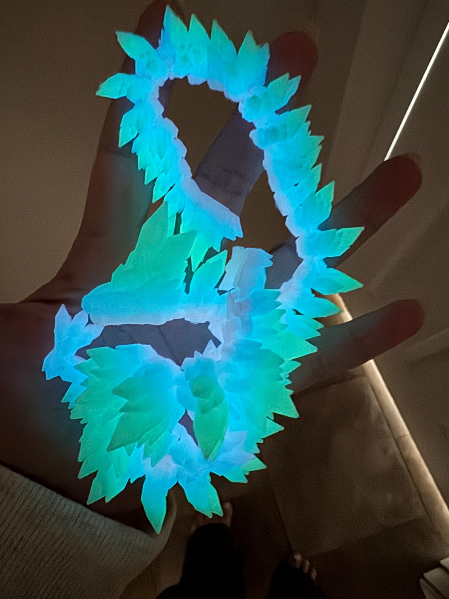 3D Printed Glow in the Dark Articulated Crystal Dragon – SOLID Color