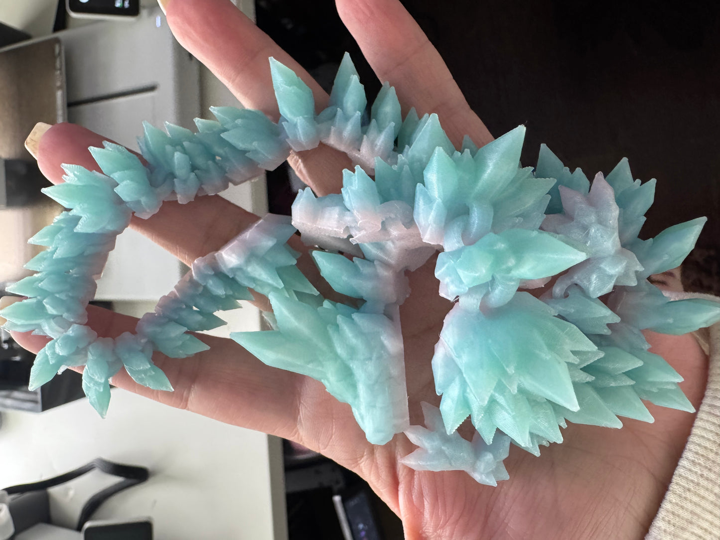 3D Printed Glow in the Dark Articulated Crystal Dragon – SOLID Color