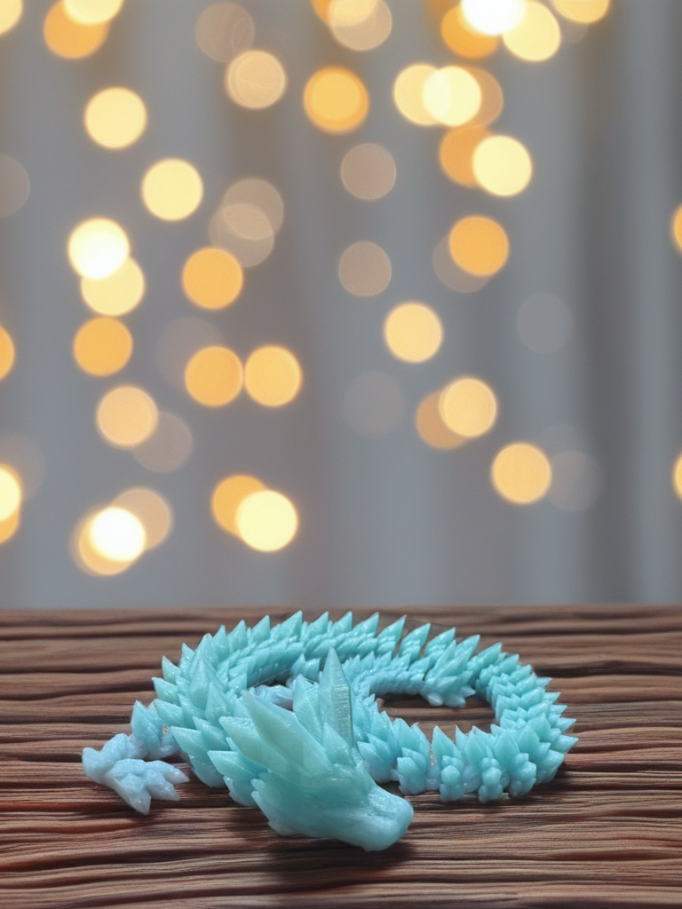 3D Printed Glow in the Dark Articulated Crystal Dragon – SOLID Color
