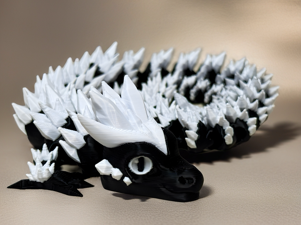 Black Fox 3D Printed Crystal Dragon