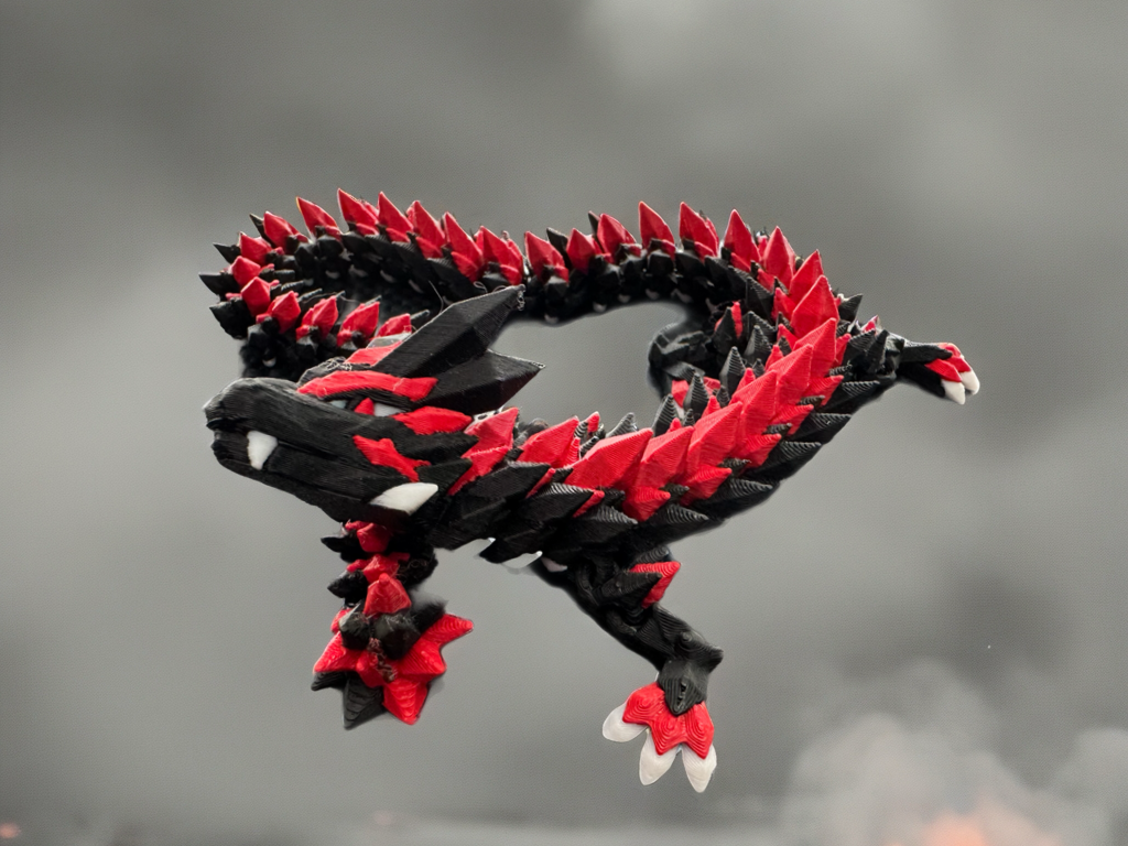3D Printed Crystal Dragon – Pick Your 3 Favorite Colors to Match Your Gaming Setup!